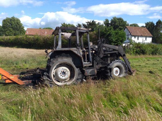 Fire causes damage to tractor