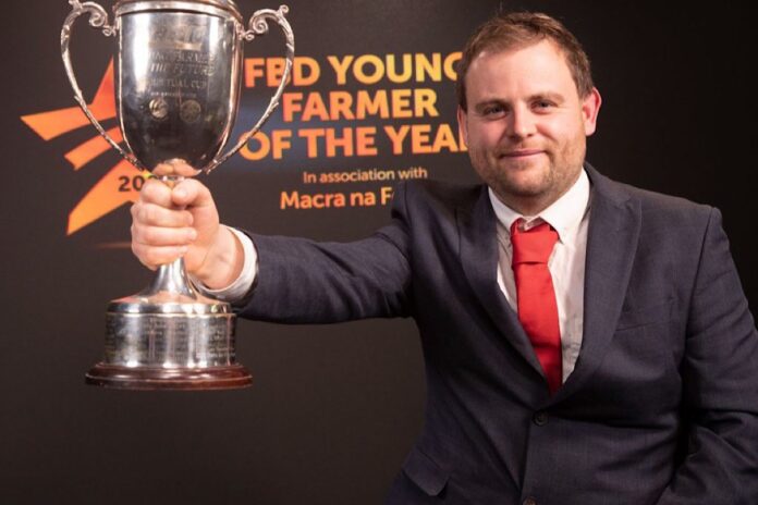 Farm manager, Owen Ashton, was awarded the 2021 FBD Macra na Feirme Young Farmer of the Year title for his work on a dairy enterprise.