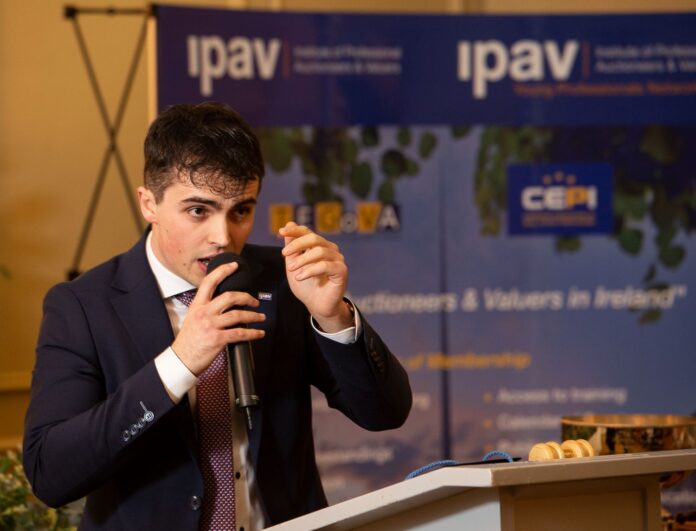 Darren Hession, a GMIT graduate and apprentice auctioneer at Tuam Mart, won IPAV’s National Novice Rostrum Auctioneer Competition.