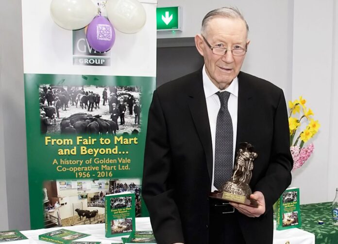 Clement (Clem) McAuliffe, Golden Vale Mart, has received The Plunkett Award for Co-operative Endeavour.
