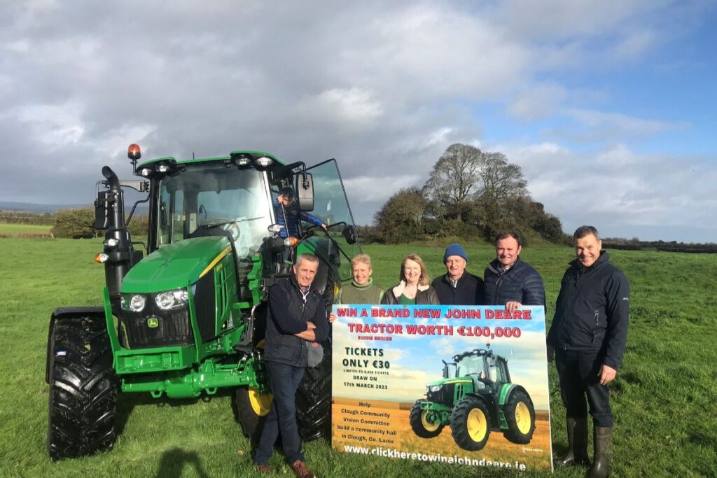 Clough Vision Group is raffling off a John Deere 6100M to raise funds to construct a new multi-functional community centre.